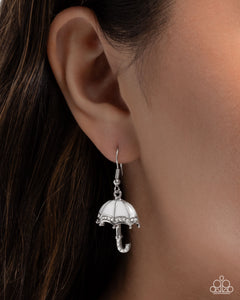 Unrivaled Umbrella - White Earrings - Paparazzi Jewelry