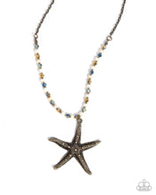 Load image into Gallery viewer, paparazzi-accessories-starfish-symphony-brass-necklace
