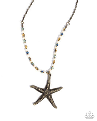 paparazzi-accessories-starfish-symphony-brass-necklace