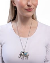Load image into Gallery viewer, Educated Elephant - Blue Necklace - Paparazzi Jewelry
