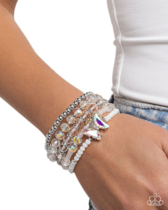 Aerial Abundance - White Bracelet - Paparazzi Jewelry