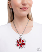 Load image into Gallery viewer, Floral Figurehead - Red Necklace - Paparazzi Jewelry
