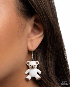 Teddy Trinket - White Earrings - Paparazzi Jewelry