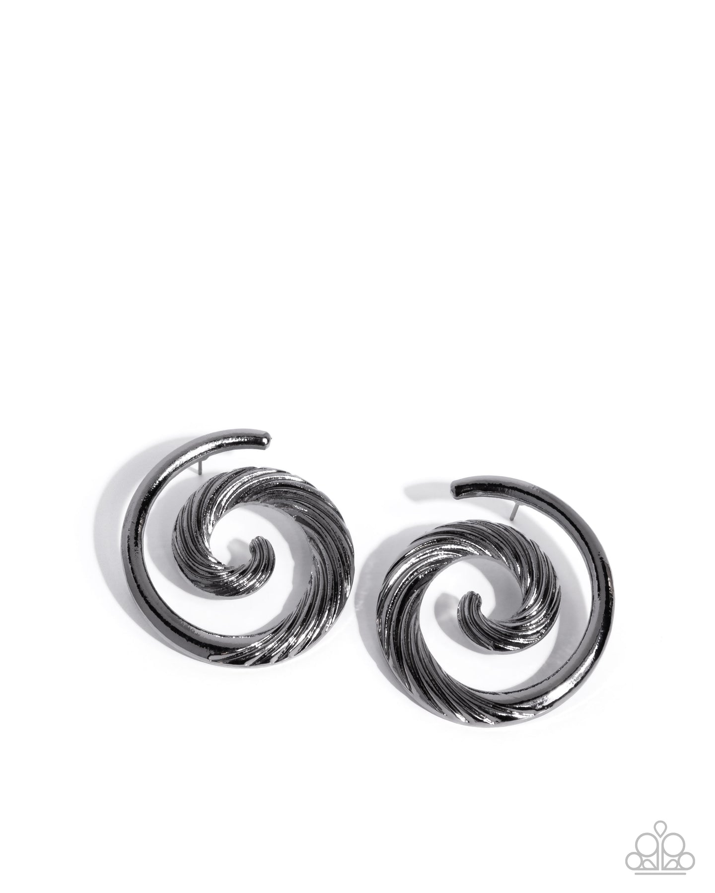 paparazzi-accessories-spiral-silhouette-black-post earrings