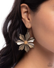 Load image into Gallery viewer, Floral Fascination - Brass Earrings - Paparazzi Jewelry
