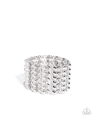 paparazzi-accessories-reflective-rows-silver-bracelet