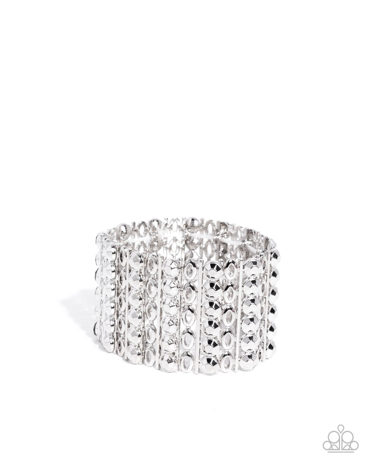 paparazzi-accessories-reflective-rows-silver-bracelet