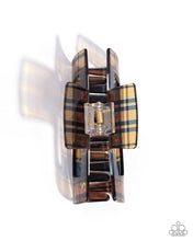 Load image into Gallery viewer, Prized Plaid - Brown Hair Clip - Paparazzi Jewelry

