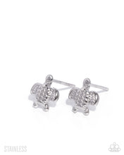 Load image into Gallery viewer, paparazzi-accessories-tactical-turtle-silver-post earrings
