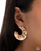 Load image into Gallery viewer, Crimped Color - Brown Post Earrings - Paparazzi Jewelry
