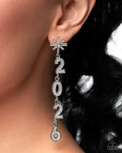 Load image into Gallery viewer, Ring In The Shimmer - White Post Earrings - Paparazzi Jewelry
