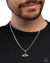 Load image into Gallery viewer, Football Frenzy - Silver Mens Necklace - Paparazzi Jewelry
