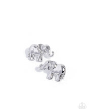 Load image into Gallery viewer, paparazzi-accessories-elephant-eloquence-silver-post earrings
