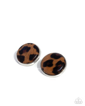 Load image into Gallery viewer, paparazzi-accessories-cheetah-centerpiece-brown-post earrings
