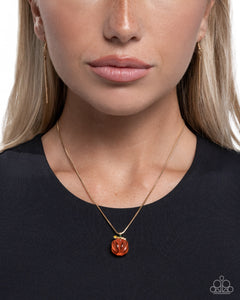 Picturesque Pumpkin - Orange Necklace - Paparazzi Jewelry