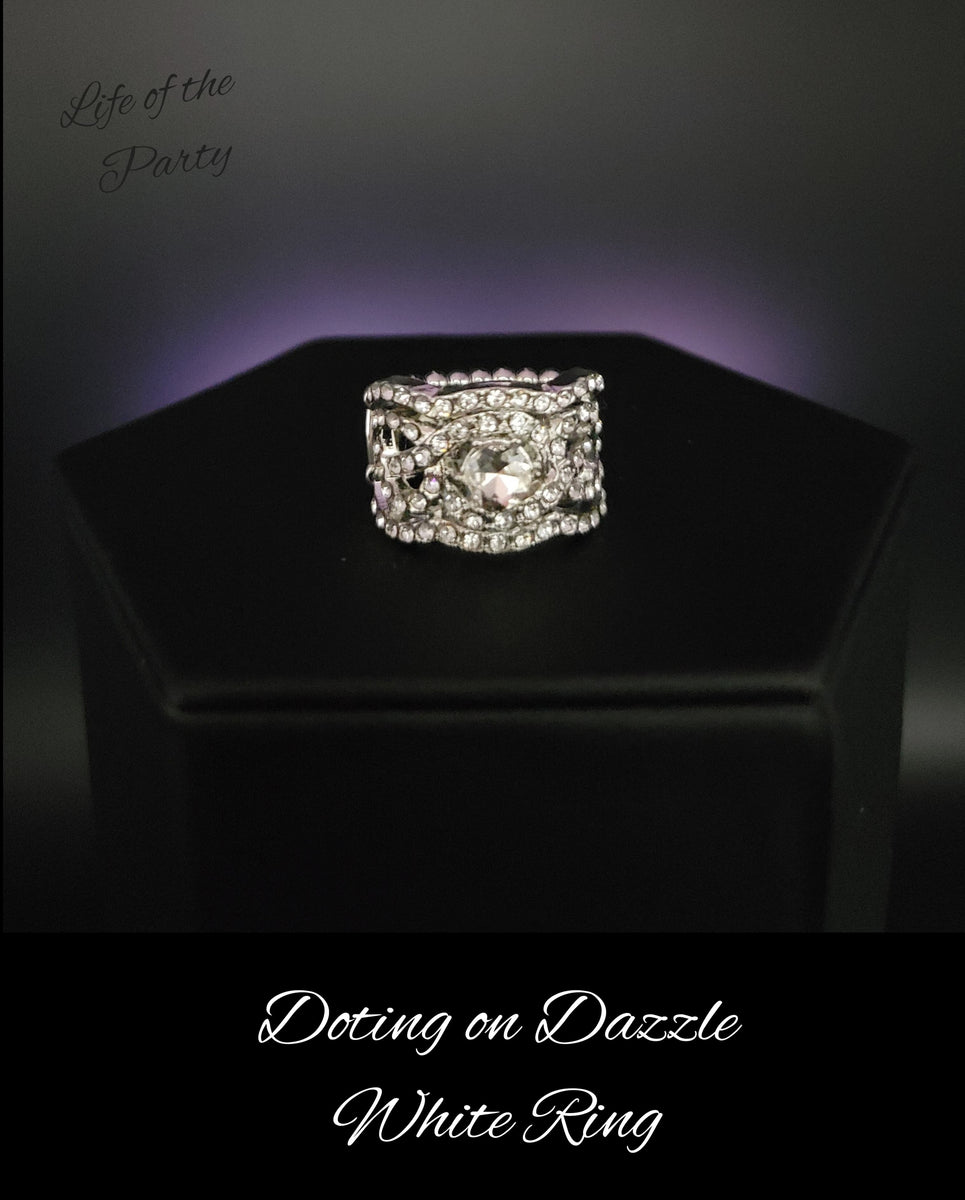 paparazzi-accessories-doting-on-dazzle-white-ring