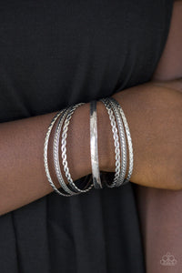 Rattle and Roll - Silver Bracelet - Paparazzi Jewelry