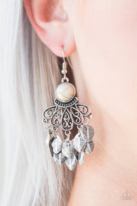 A Bit On The Wildside - White Earrings - Paparazzi Jewelry