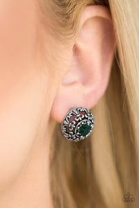 Courtly Courtliness - Green Post Earrings - Paparazzi Jewelry