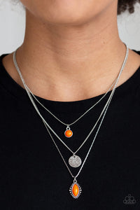 Tide Drifter - Orange Necklace - Paparazzi Jewelry