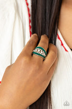 Load image into Gallery viewer, Trending Treasure - Green Ring - Paparazzi Jewelry
