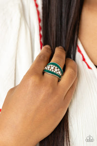 Trending Treasure - Green Ring - Paparazzi Jewelry