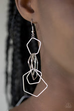 Load image into Gallery viewer, Five-Sided Fabulous - Silver Earrings - Paparazzi Jewelry
