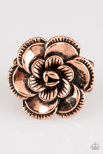 Load image into Gallery viewer, paparazzi-accessories-flowerbed-and-breakfast-copper-ring
