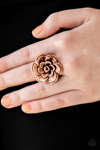FLOWERBED and Breakfast - Copper Ring - Paparazzi Jewelry