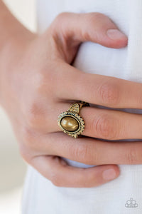 Pearl Party - Brass Ring - Paparazzi Jewelry