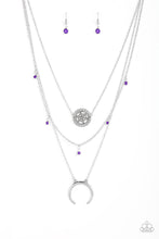 Load image into Gallery viewer, paparazzi-accessories-lunar-lotus-purple-necklace
