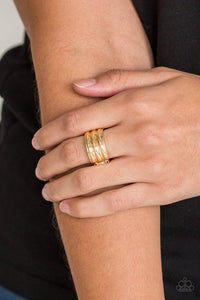 Rough Around The Edges - Gold Ring - Paparazzi Jewelry
