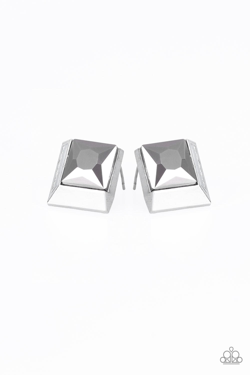 paparazzi-accessories-stellar-square-silver-post earrings