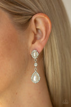 Load image into Gallery viewer, All-GLOWING - White Post Earrings - Paparazzi Jewelry
