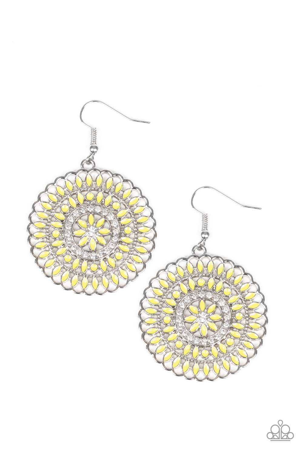 paparazzi-accessories-pinwheel-and-deal-yellow-earrings