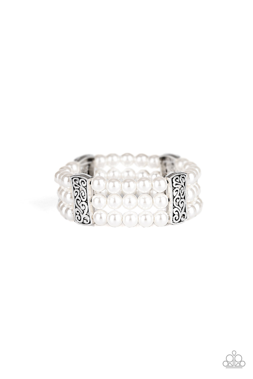 paparazzi-accessories-ritzy-ritz-white-bracelet