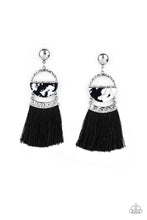 Load image into Gallery viewer, paparazzi-accessories-tassel-trot-black-post earrings
