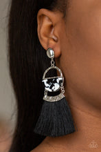 Load image into Gallery viewer, Tassel Trot - Black Post Earrings - Paprazzi Jewelry
