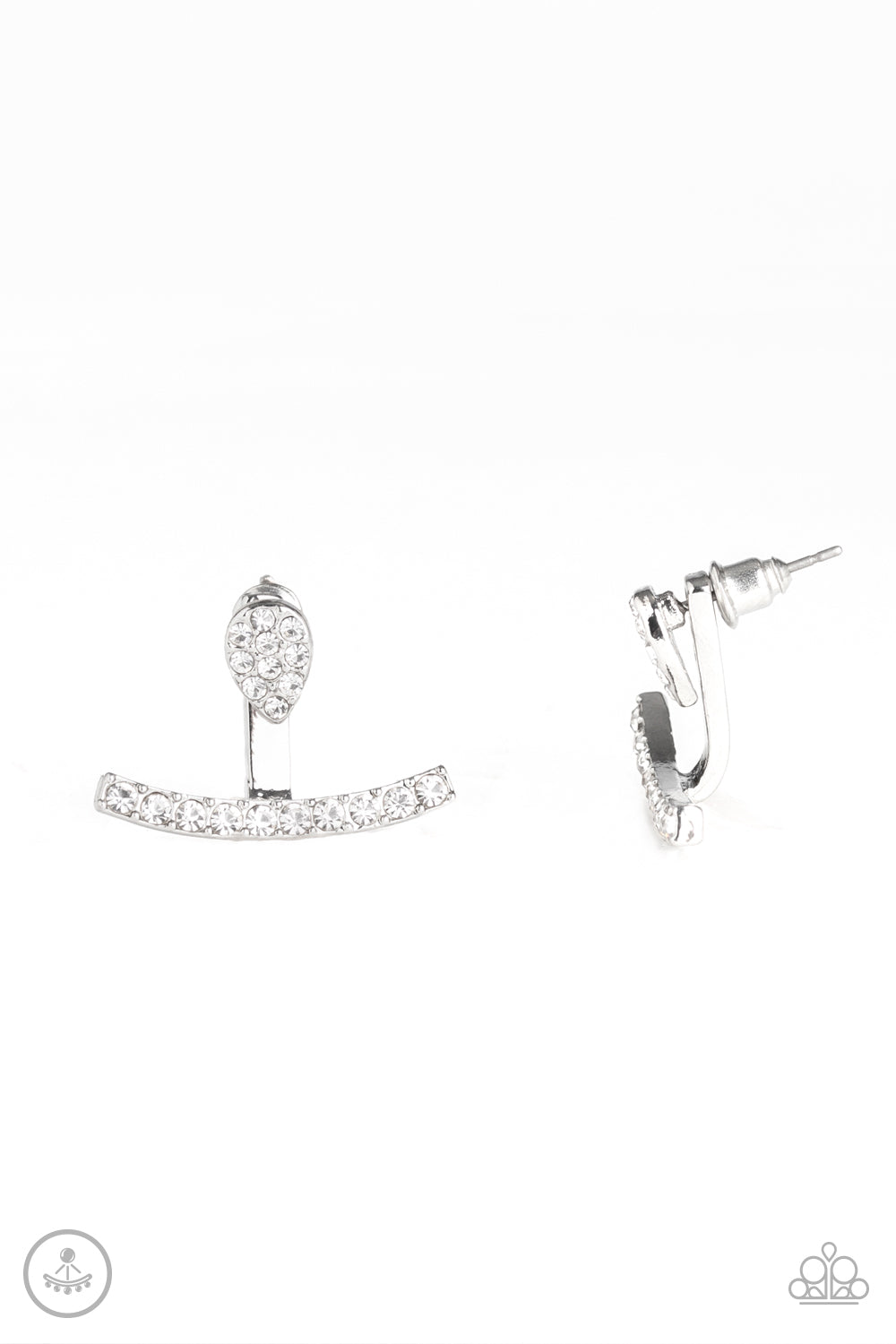 paparazzi-accessories-glowing-glimmer-white-post earrings