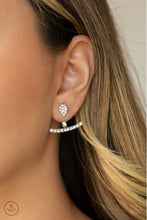Load image into Gallery viewer, Glowing Glimmer - White Post Earrings - Paprazzi Jewelry

