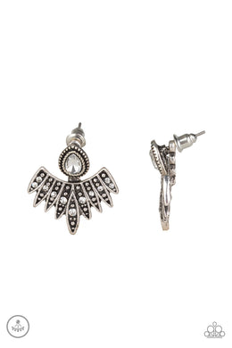 paparazzi-accessories-wing-fling-white-post earrings