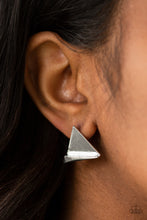 Load image into Gallery viewer, Die TRI-ing - Silver Post Earrings - Paprazzi Jewelry
