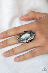 Oceanside Oracle - Black Ring - Paparazzi Jewelry