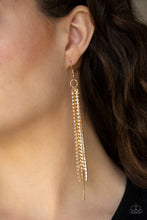 Load image into Gallery viewer, Center Stage Status - Gold Earrings - Paparazzi Jewelry
