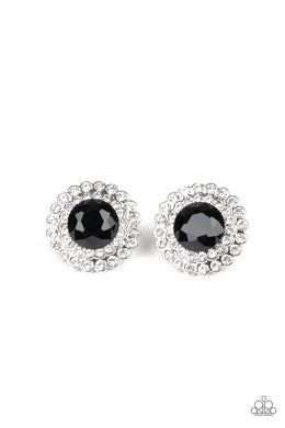 paparazzi-accessories-my-second-castle-black-post earrings