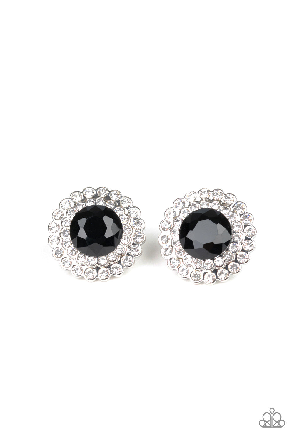 paparazzi-accessories-my-second-castle-black-post earrings