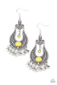 paparazzi-accessories-fiesta-flair-yellow-earrings