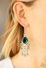 Load image into Gallery viewer, Bling Bliss - Green Earrings - Paparazzi Jewelry
