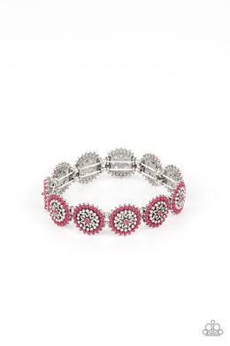 paparazzi-accessories-bohemian-flowerbed-pink-bracelet