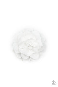 Dahlia Diva - White Hair Clip - Paparazzi Jewelry